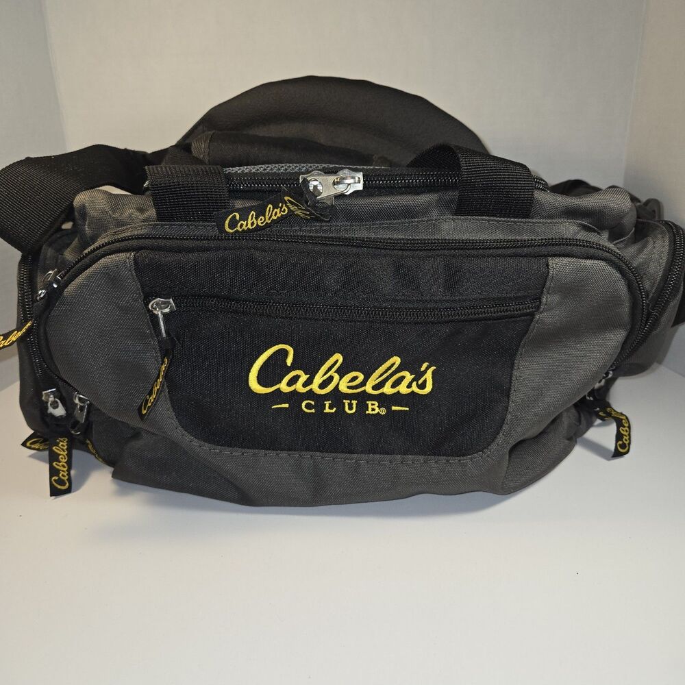 Cabela's Club Catch All Gear Bag, Gray And Black Many Pockets Shoulder Strap